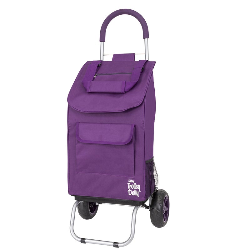 dbest products dbest products Trolley Dolly Purple Foldable Shopping cart for Groceries with Wheels and Removable Bag and Rolling Personal Handtruck Standard 1 unit 