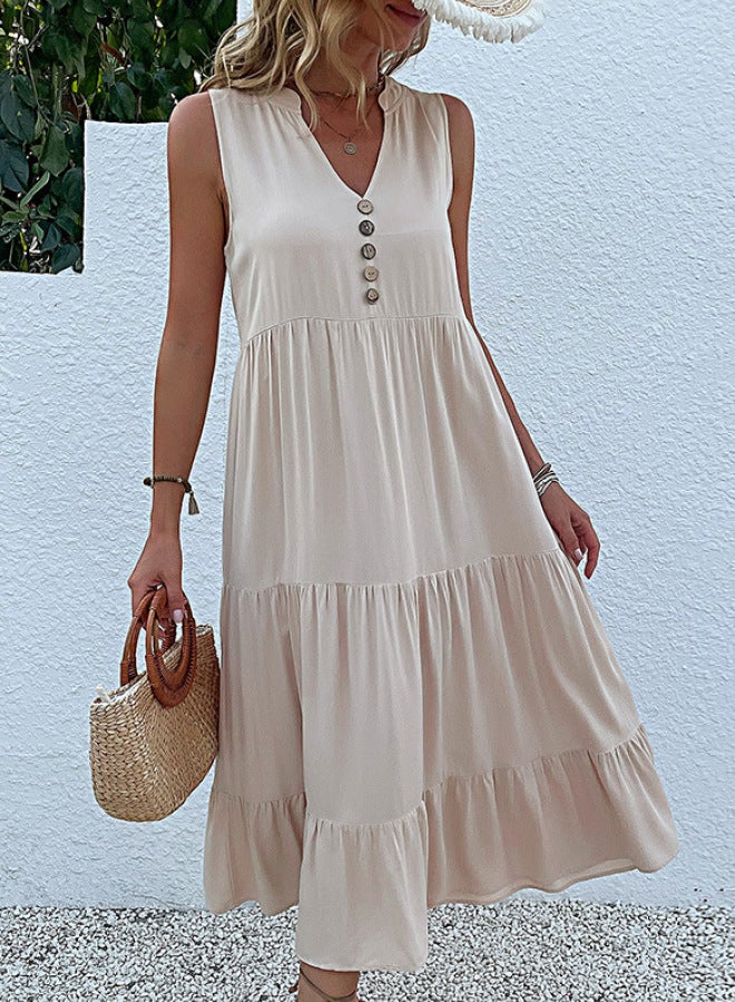 Yailla Summer Vest Skirt Sleeveless Loose Casual Dress 