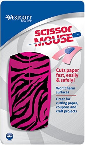 Westcott Scissor Mouse Paper Trimmer, Safe Rotary Cutter for Kids & Crafters, Assorted Colors - Image 1