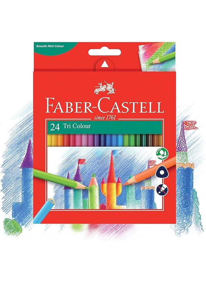 FABER-CASTELL - Color Pencils Tri Grip Color 24 Coloring Pencils - Image 1