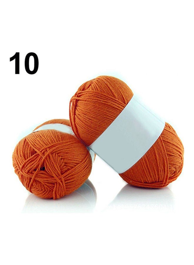 NIBEMINENT 1Pc 50g Per Skein Soft Bamboo Crochet Cotton Knitting Baby Knit Wool Yarn #10 Orange 20*10*20cm - Image 1