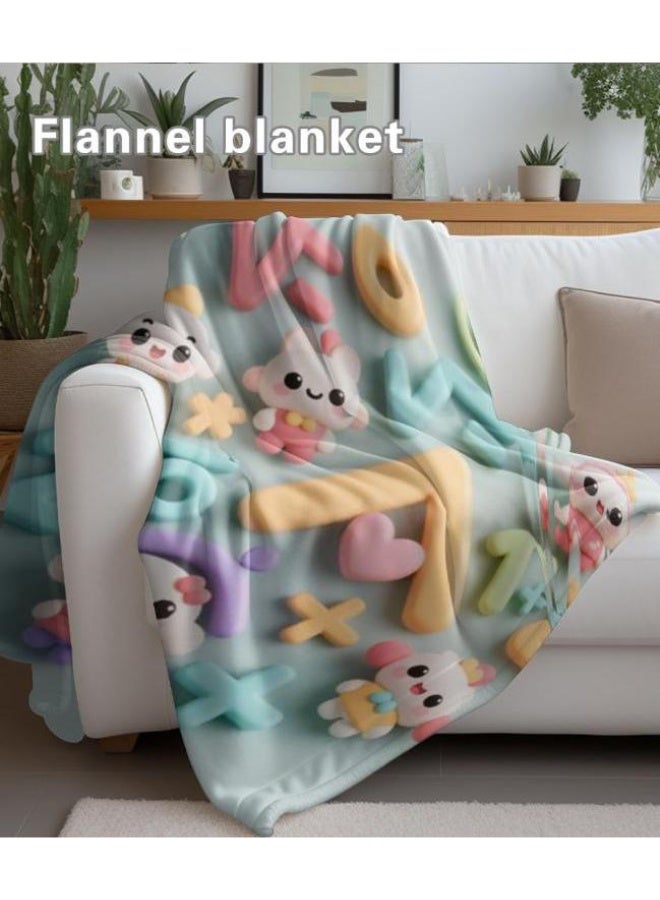 عام بطانية رقيقة من الفانيلا الكرتونية للأطفال والرضع (دافئة ومريحة، ومناسبة للنوم والألعاب) 70 سم * 100 سم - Image 5