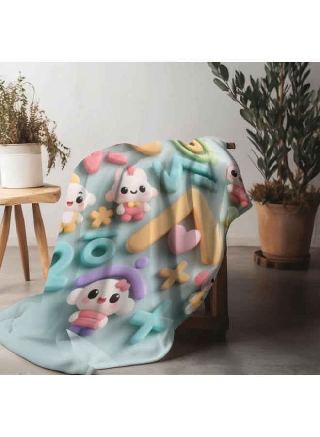 عام بطانية رقيقة من الفانيلا الكرتونية للأطفال والرضع (دافئة ومريحة، ومناسبة للنوم والألعاب) 70 سم * 100 سم - Image 4