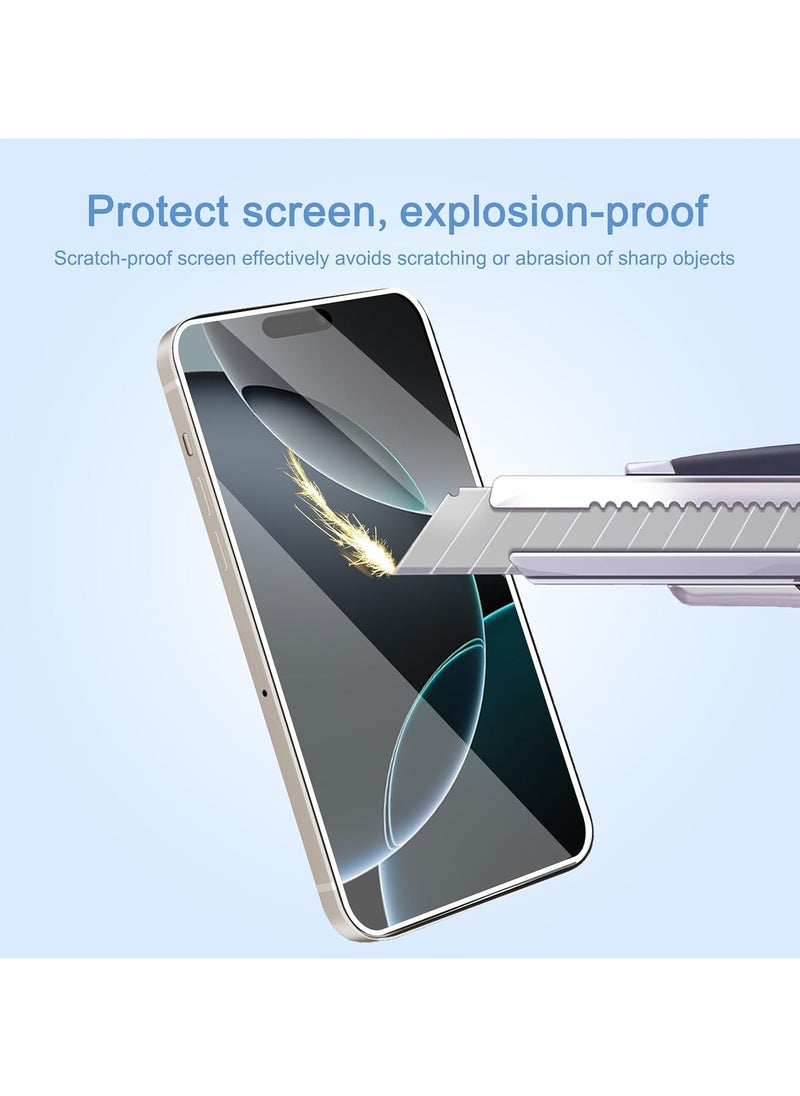 Denx Screen Protector For iphone 16 Pro, 9h tempered glass screen protector, Ultra HD Glass, Eazy Installation, Anti Shock Screen, Anti Scratch Protection, Compatible With IPhone 16 Pro  - Image 3