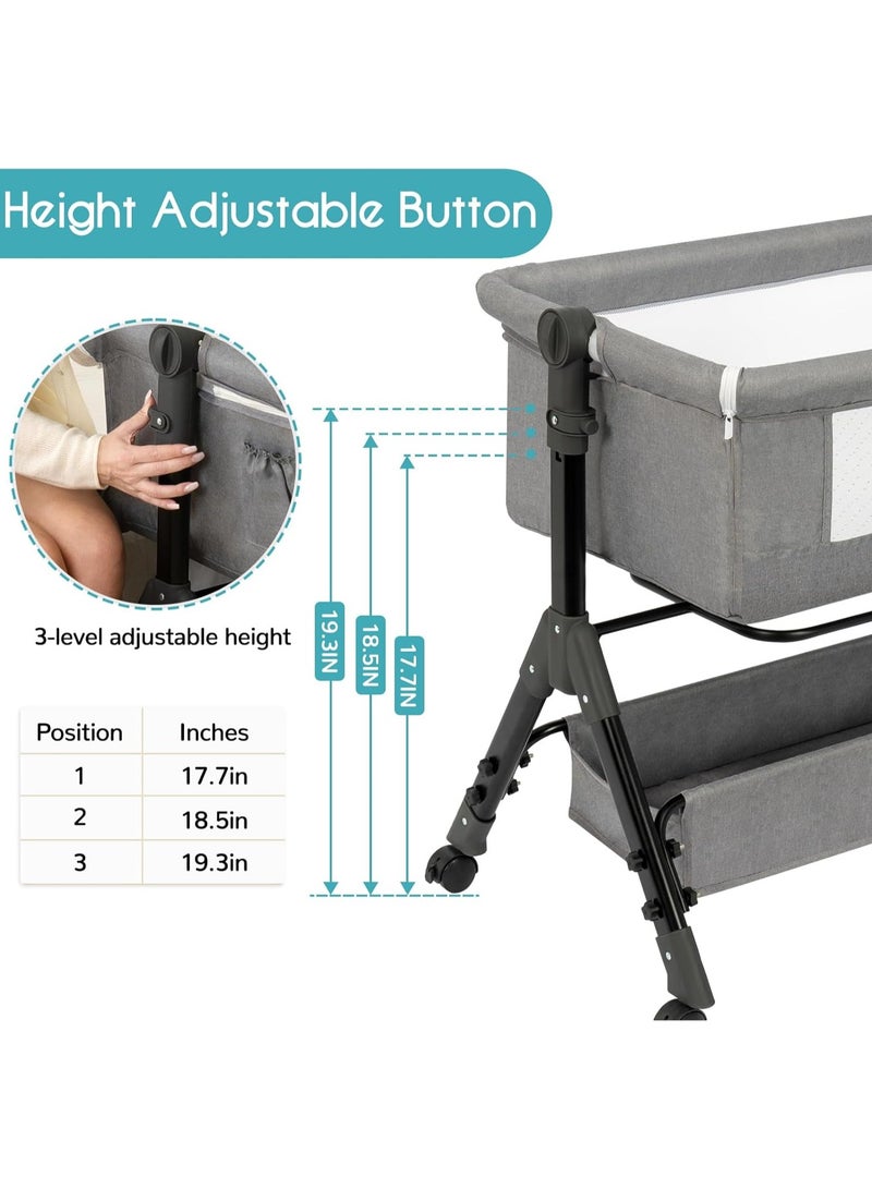 ACPLAY Multifunctional Baby Bassinet, 3-in-1 Sleeper with Adjustable Height, Breathable Mesh, and Travel-Ready Design - Image 4