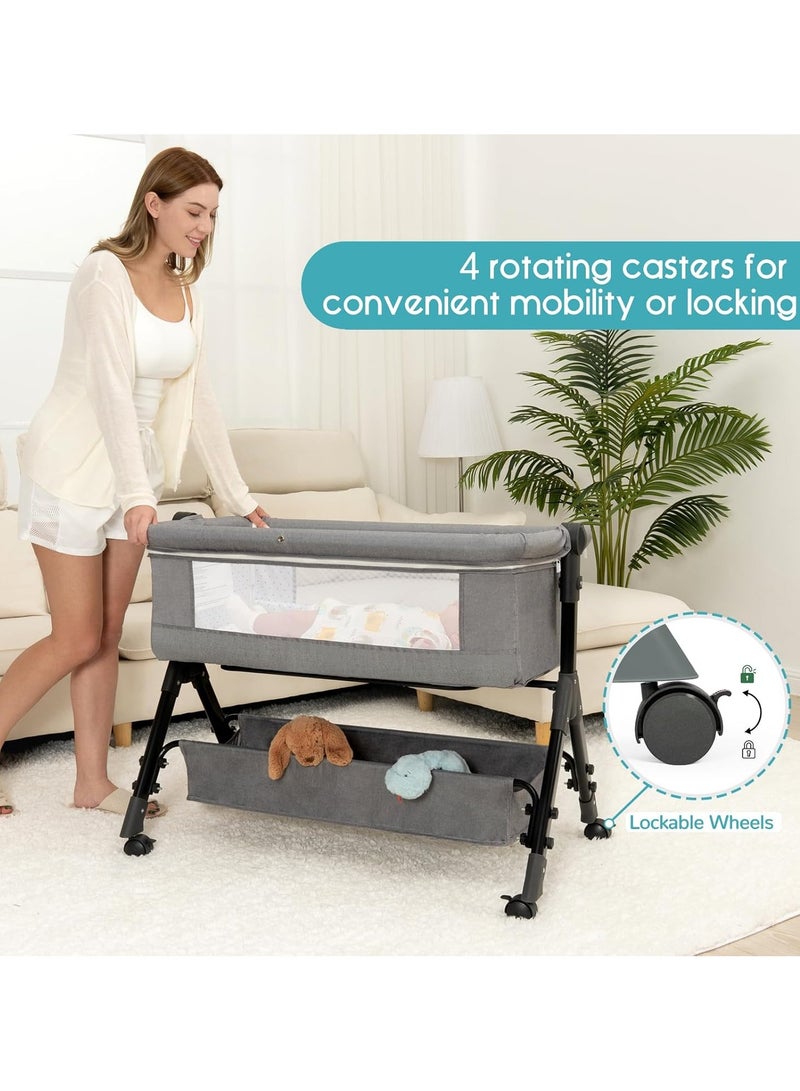 ACPLAY Multifunctional Baby Bassinet, 3-in-1 Sleeper with Adjustable Height, Breathable Mesh, and Travel-Ready Design - Image 5