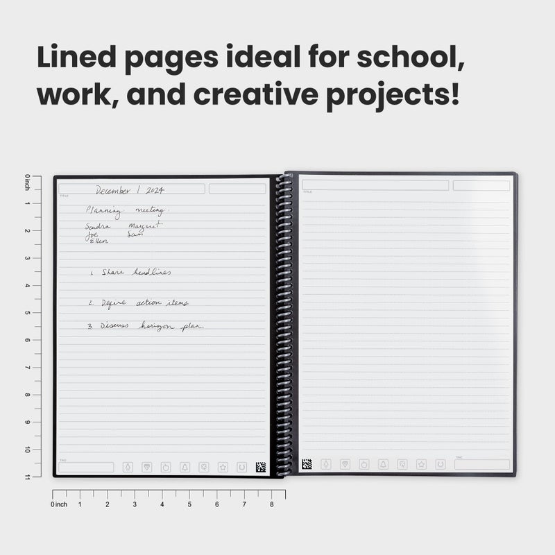 Rocketbook Core Reusable Spiral Notebook, Letter Size 8.5x11, Lilac - Lined Pages, App-Connected, Erasable, Durable Cover, Ideal for School, Work, and Creative Projects - Image 5