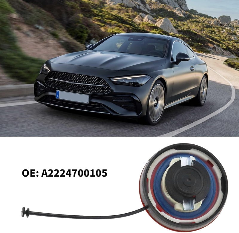 غطاء لولبي لملء وقود الديزل GIONAR، غطاء خزان وقود السيارة المناسب لمرسيدس الفئة A W176، غطاء فتحة تعبئة الوقود، غطاء خزان الوقود A2224700105 معدن معالج ضد الصدأ - Image 4