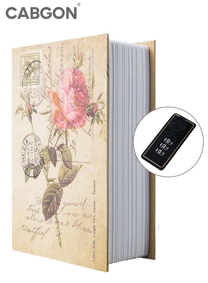CABGON Diversion Book Safe with Combination Lock, Hidden Book Locker Safe, Metal Book Locker Box for Valuables - Image 1