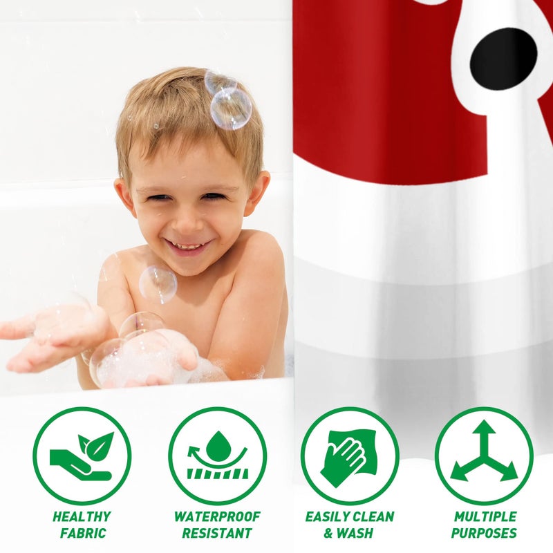 Roszwtit Christmas Elk Shower Curtain  Merry Christmas Reindeer Shower Curtains for Bathroom  Winter Farmhouse Bathroom Home Decor  Cute Winter Holiday New Year Decor 72X72 Waterproof Fabric with Hooks - Image 3