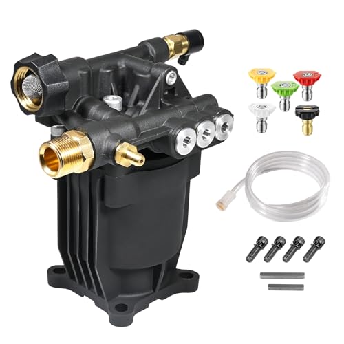 YAMATIC مضخة غسالة ضغط أفقية YAMATIC 3/4" عمود بحد أقصى 3400 PSI @ 2.6 GPM بديل متوافق مع Simpson 90029، 520002، 520004، Dewalt dxpw3425 هوندا GC190 والمزيد من العلامات التجارية. - Image 1