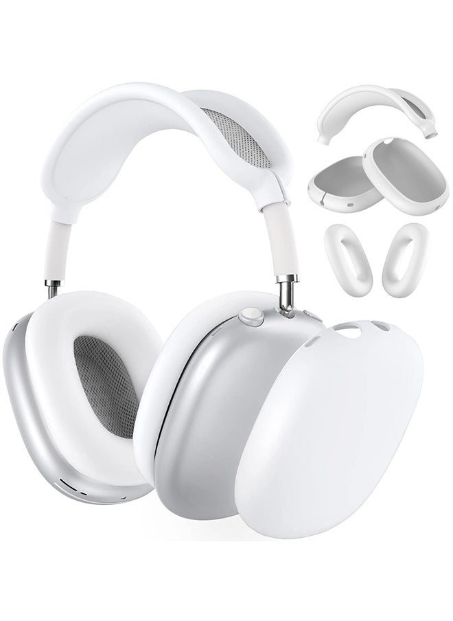 Depend - Silicone Cases Suitable For Apple AirPods Max 3-In-1 Headphones Anti-Scratch Ear Cups Cover Headband Cover And Ear Pad Protector Case Skin Accessories (White) - Image 1