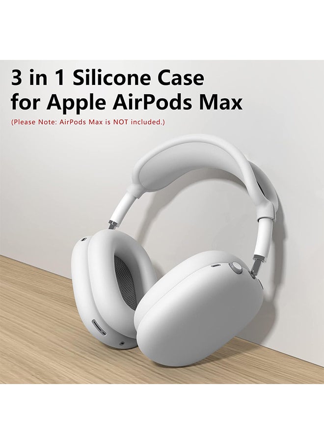 Depend - Silicone Cases Suitable For Apple AirPods Max 3-In-1 Headphones Anti-Scratch Ear Cups Cover Headband Cover And Ear Pad Protector Case Skin Accessories (White) - Image 1