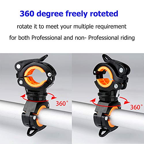 COSOOS 2 Pack Flashlight Mount Holder, Universal Bicycle Led Light Mounting Holder 360° Rotation Clip Clamp for Flashlight, Cycling, Riding - Image 4