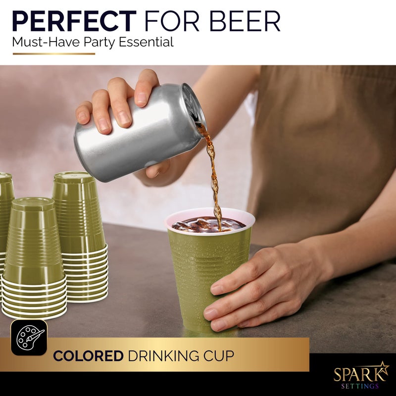 Amcrate Disposable Plastic Cups  Gold Colored Plastic Cups  18-Ounce Plastic Party Cups  Strong and Sturdy Disposable Cups for Party  Wedding  Christmas  Halloween Party Cup  50 Pack - Image 4