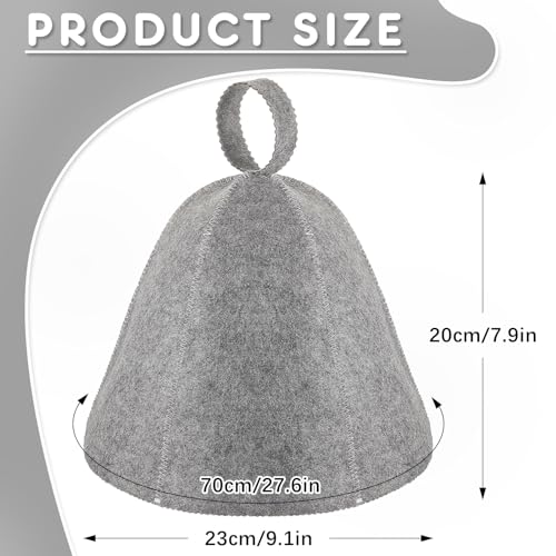 JaGely Sauna Hat for Men Women Sauna Hat Vaporarium Cap Russian Banya Cap for Bath House Accessories(Gray,1 Piece) - Image 2