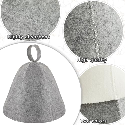 JaGely Sauna Hat for Men Women Sauna Hat Vaporarium Cap Russian Banya Cap for Bath House Accessories(Gray,1 Piece) - Image 3
