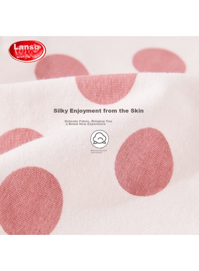 LANG SHA Langsha Children's Underwear, Girls' Underwear, Pure Cotton, Student, Baby, Comfortable Underwear, Girls' 4-pack, Umbrella Round Dots, 130 - Image 4