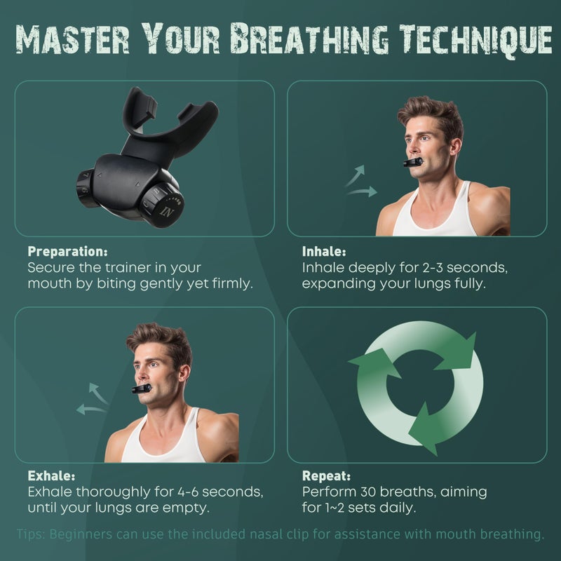 Bodyssey Breathing Trainer | Premium Silicone Trainer | Boost Breathing Patterns | Adjustable Resistance Levels | Compact, Portable, and Easy to Maintain (Black) - Image 5