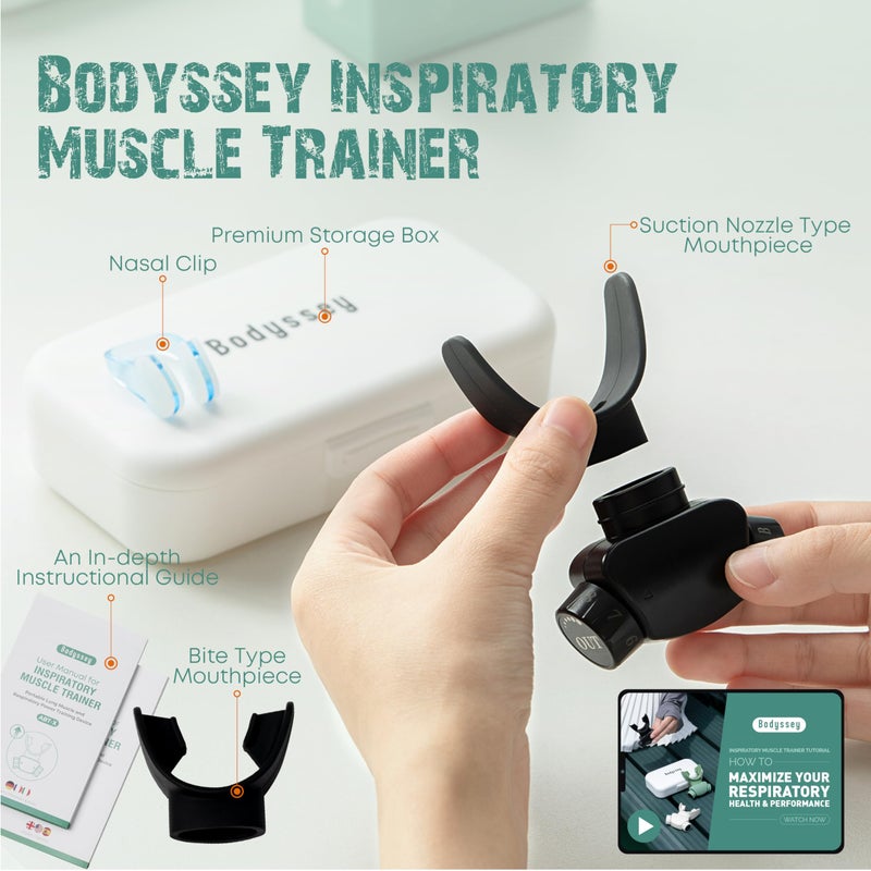 Bodyssey Breathing Trainer | Premium Silicone Trainer | Boost Breathing Patterns | Adjustable Resistance Levels | Compact, Portable, and Easy to Maintain (Black) - Image 2