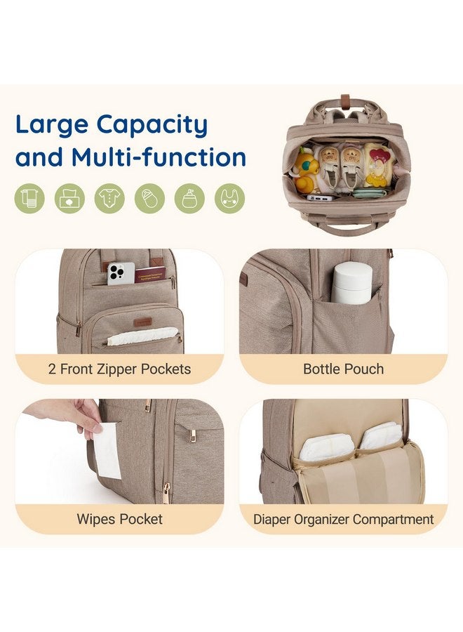 MOMMORE mommore Diaper Bag, Expandable Large Baby Diaper Bag Diaper Backpack for 2 Kids/Twins with Wet&Dry Pocket, Travel Diaper Bag for Mom Dad Changing Pad, Luggage Strap - Image 3