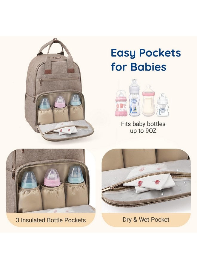 MOMMORE mommore Diaper Bag, Expandable Large Baby Diaper Bag Diaper Backpack for 2 Kids/Twins with Wet&Dry Pocket, Travel Diaper Bag for Mom Dad Changing Pad, Luggage Strap - Image 4
