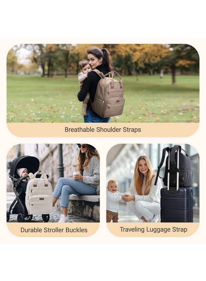 MOMMORE mommore Diaper Bag, Expandable Large Baby Diaper Bag Diaper Backpack for 2 Kids/Twins with Wet&Dry Pocket, Travel Diaper Bag for Mom Dad Changing Pad, Luggage Strap - Image 5