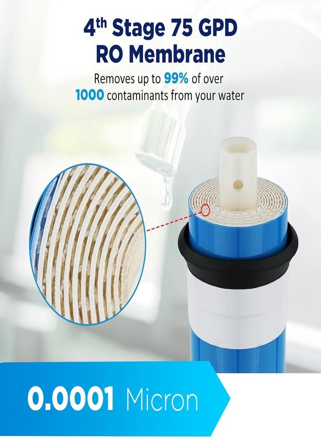 Membrane Solutions Reverse Osmosis Filter Replacement, 75 GPD Complete Replacement Filter Set For Under Sink 5-Stage Reverse Osmosis Replacement Water Filter System - Image 4