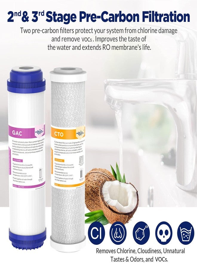 Membrane Solutions Reverse Osmosis Filter Replacement, 75 GPD Complete Replacement Filter Set For Under Sink 5-Stage Reverse Osmosis Replacement Water Filter System - Image 3