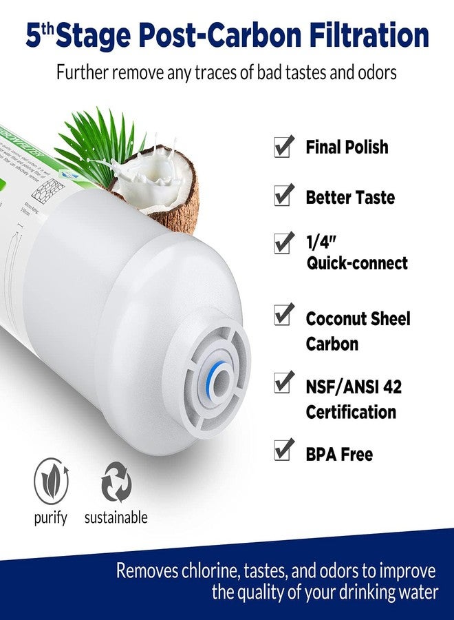 Membrane Solutions Reverse Osmosis Filter Replacement, 75 GPD Complete Replacement Filter Set For Under Sink 5-Stage Reverse Osmosis Replacement Water Filter System - Image 5