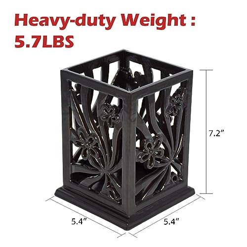Minluful Utensil Holder, Cast Iron Kitchen Utensil Crock for Countertop, Extra Large Utensil Organizer with Weighted-Base, Housewarming Vintage Decor, Classic Style,Black - Image 2