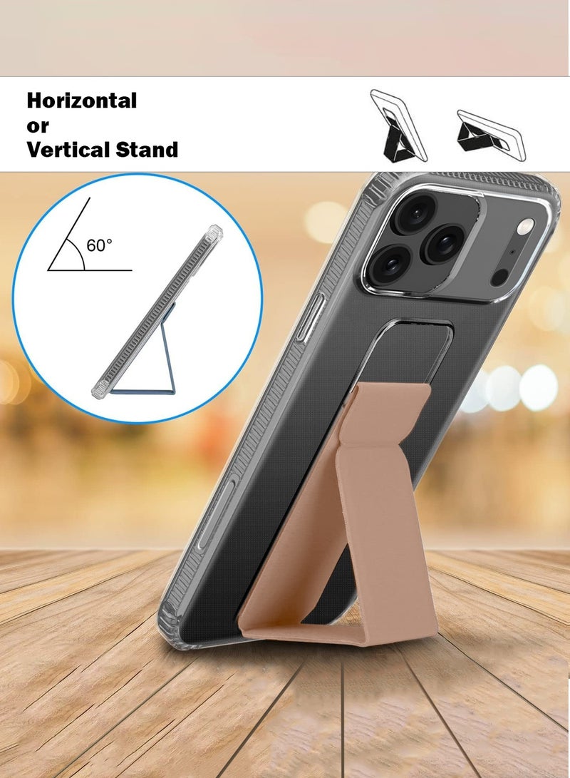 دبليو تيك غلاف هاتف أبل آيفون 17 برو 5G 2025 مع مقبض يد من TPU ووسادة هوائية (MCGHTN) - شفاف/ذهبي وردي - Image 2