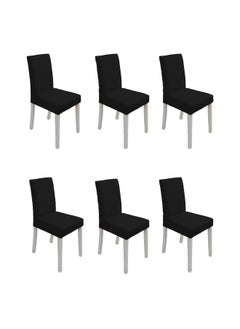 Deals for Less 6-Piece Dining Chair Cover Set Black  - Image 1