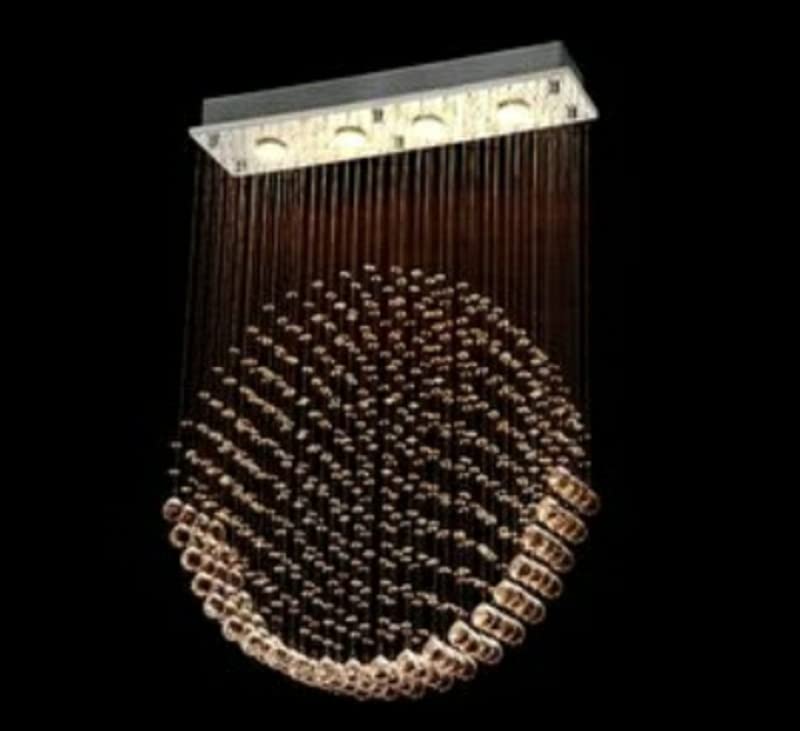 CRYSTA WORLD Raindrop K9 Crystal Modern Chandelier for Living Room/Bedroom/Hall, (Circle, L22/W5/H24) - Image 1