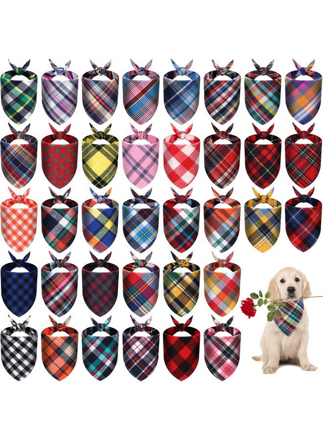 ريجيناري 100 قطعة من أوشحة الكلاب المنقوشة، أوشحة لطيفة للحيوانات الأليفة، قابلة للغسل من القطن، مريلة للجراء والقطط، مناسبة للحيوانات الأليفة الصغيرة والمتوسطة والكبيرة، وأعياد الميلاد، وإكسسوارات الأزياء - Image 1