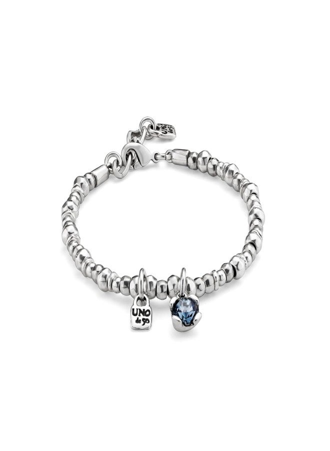 Uno de 50 ATTRACTIVE Bracelet, Sterling Silver-Plated, Blue Faceted Crystal - Image 1