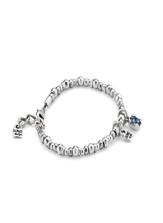 Uno de 50 ATTRACTIVE Bracelet, Sterling Silver-Plated, Blue Faceted Crystal - Image 3