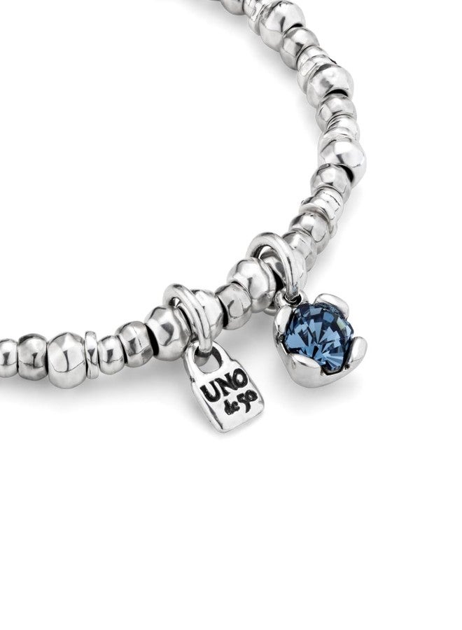 Uno de 50 ATTRACTIVE Bracelet, Sterling Silver-Plated, Blue Faceted Crystal - Image 4