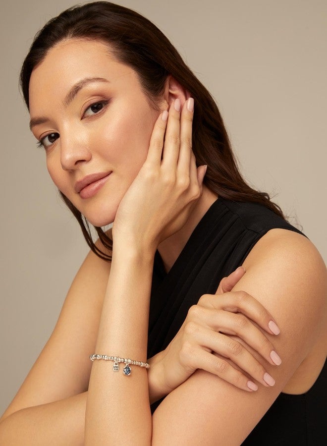 Uno de 50 ATTRACTIVE Bracelet, Sterling Silver-Plated, Blue Faceted Crystal - Image 2