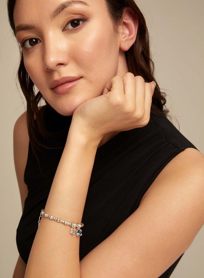 Uno de 50 ATTRACTIVE Bracelet, Sterling Silver-Plated, Blue Faceted Crystal - Image 5