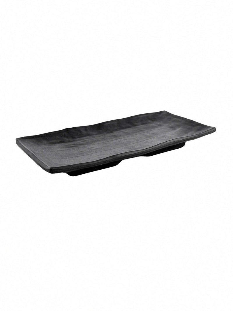 Goodhomes Designer Stone Melamine Large & Small Serving Trays and Platter Set of 2 pcs (Black) - Image 5
