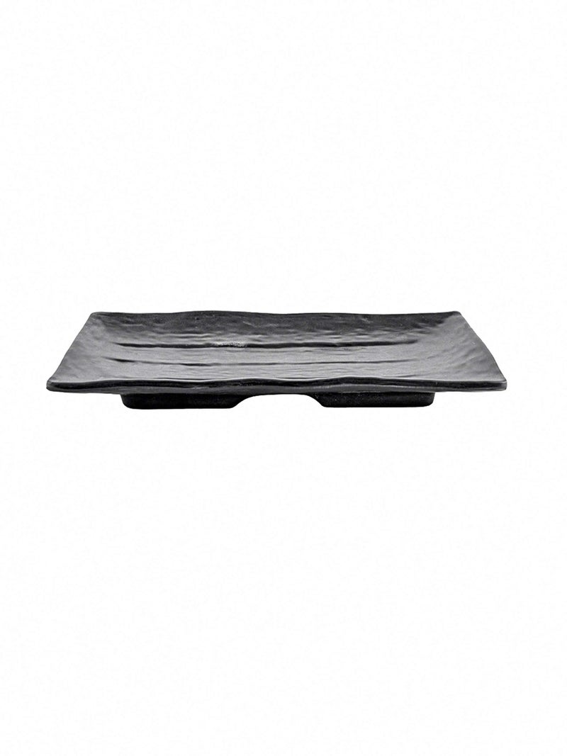Goodhomes Designer Stone Melamine Large & Small Serving Trays and Platter Set of 2 pcs (Black) - Image 4