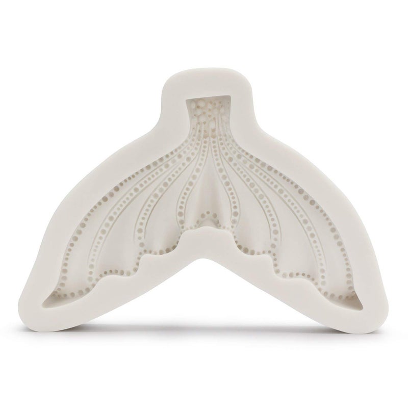 Beasea Large Mermaid Tail Mold 1 Pack Silicone Fondant Mermaid Tail Candy Mold for Chocolate Sugar Cake Decoration Grey Color
