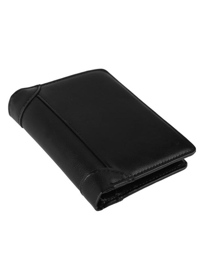 Thoraya Men PU Leather Wallet Fashionable Retro Elegant Banknote Card Holder Coin Purse for Office Work Black Free Size  - Image 5