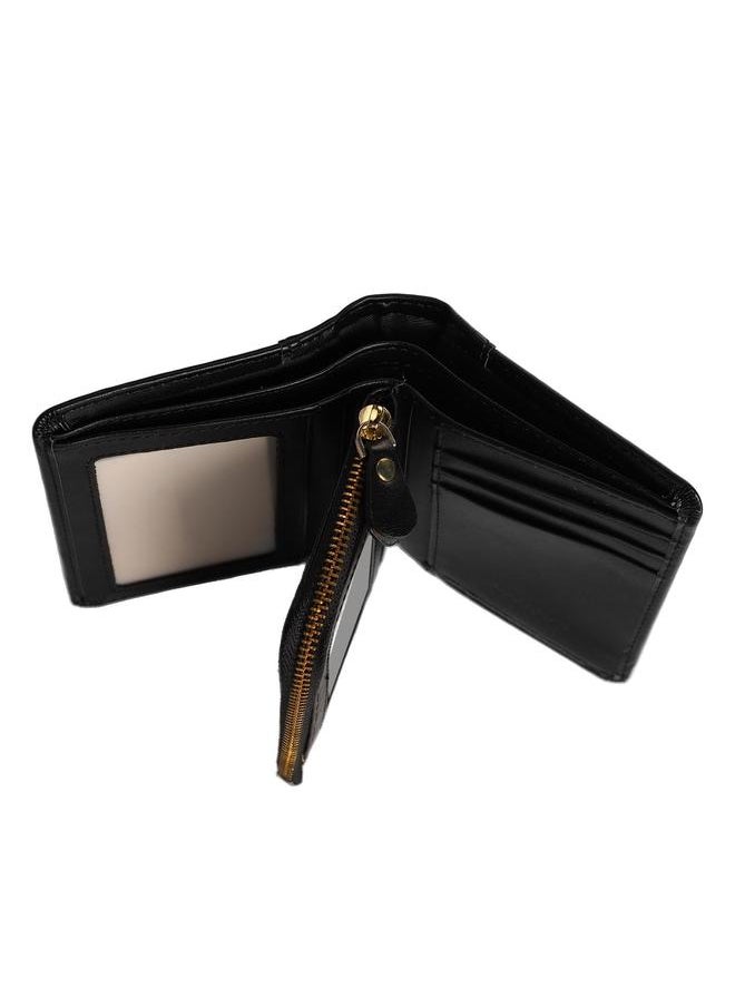 Thoraya Men PU Leather Wallet Fashionable Retro Elegant Banknote Card Holder Coin Purse for Office Work Black Free Size  - Image 4