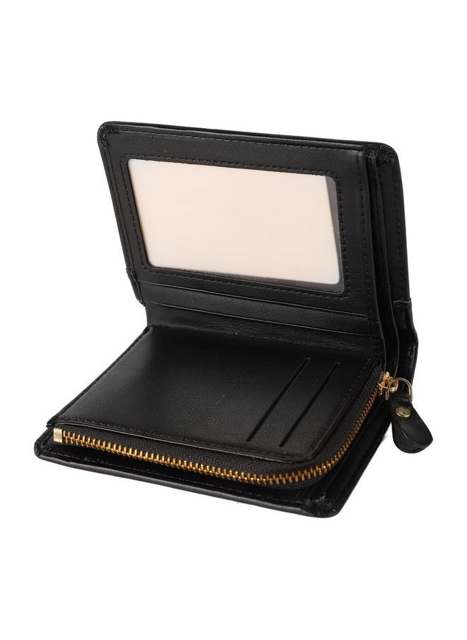 Thoraya Men PU Leather Wallet Fashionable Retro Elegant Banknote Card Holder Coin Purse for Office Work Black Free Size  - Image 2