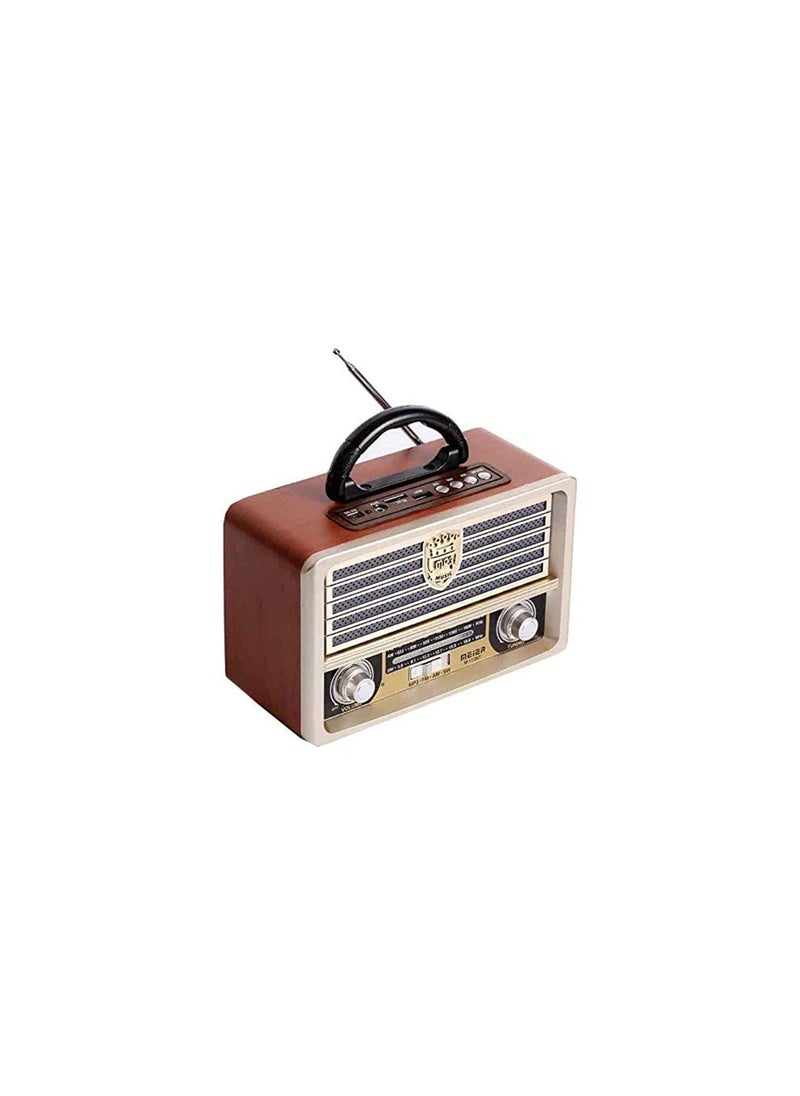 LIMOS - Portable Wooden Radio Wireless Bluetooth Speaker AM FM Radio, with Remote Control Radio for Home Office (B)2 - Image 1