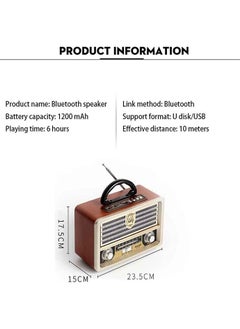 LIMOS Portable Wooden Radio Wireless Bluetooth Speaker AM FM Radio, with Remote Control Radio for Home Office (B)2  - Image 3