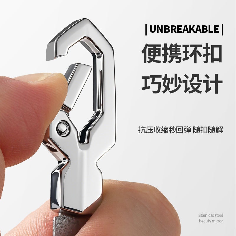 Stainless Steel Nail File with Keychain, Portable, 2-Sided File - Image 3