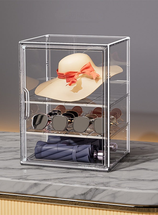Bag, Clothes, Shoe Organiser, Transparent Sneaker Organiser with Magnetic Side Door, Plastic Stackable Shoe Organiser for Closet, Entryway, Dorm Room, Transparent  - Image 3